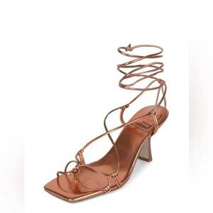 Jeffrey Campbell vipera heels size 9 in rose gold with heel replacement